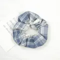 Chouchou élégant à carreaux bleus et blancs avec motif classique pour la coiffure - Plaid Bleu et Blanc