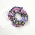 Chouchou à carreaux élégant avec motifs roses et violets pour femmes - Carreaux Violet