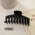 Matte schwarze 11cm große Haarklammer für Damen mit robustem Haargreif-Design - Kiel-Struktur (FJ259)