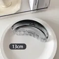 Λεπτομέρεια κλιπ μαλλιών 13cm με γκρι διαβάθμιση και ανθεκτικό μεταλλικό ελατήριο - Gradient Μαύρο Ημικύκλιο
