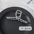 Detail view of large 11.5cm silver twisted metal hair claw clip for thick hair styling - Coarse Twist (5#)