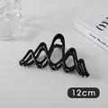 Detail view of 12cm large black wave hair claw clip for thick hair styling - Wave (11#)