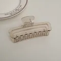 Large translucent amber claw clip for thick hair in a minimalist rectangular design - Long Square Style (7#)