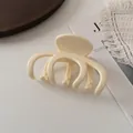 Minimalist creamy white glossy hair claw clip displayed on an elegant aesthetic background - 1# Creamy White