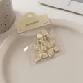 Detailansicht von zwei goldenen Schmetterlings-Haarspangen auf Keramikteller mit Verpackung - Schmetterlingsform Stil (18#)