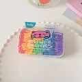 Bunte Haargummis für Kinder mit hoher Elastizität in einer runden Klarsichtbox - 1# Regenbogen