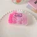 Kinder Haargummis Set in Rosa und Transparent mit süßer Schweinchen Aufbewahrungsbox - 3# Rosa Serie