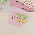 Detail of colorful fruit-themed hair clips with pink plaid and dotted patterns on card - Checkerboard and Polka Dot Style (6# Bobo Jelly Bean)