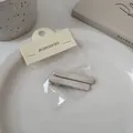 Zweiteiliges Set minimalistischer Haarclips aus gebürstetem Silber auf Premium-Karton - Minimalistischer Langer Streifen Stil (25#)