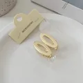 Minimalistische goldene Metall-Haarklammern mit gebürsteter Textur im Oval-Design - Kurzer Ovaler Stil (22#)