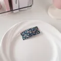 Molletta per capelli in tessuto a fiori blu scuro con motivo a bacche per bimba - 67# Clip Per Pallini Arancione Fluorescente Verde Scuro