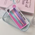 Detailed view of 12cm professional long hair clips in various pastel colors and packaging - Blue Pink Purple