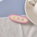 Haarklammer mit rosa-beige Karomuster und bunten Sternen aus Harz für Mädchen - Rosa Gitter
