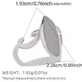 Silver adjustable geometric ring featuring a smooth oval polished finish and size details - Silver Style (A17-4-2512012) / Adjustable Open