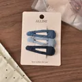 Dreiteiliges Set aus blauem stoffumwickeltem Wolken-Haarclip auf edler Verpackung - Stoffumwickelte Wassertropfenform / Blaue Serie Wassertropfenstil