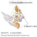 Verstellbarer zweifarbiger Blattring in Gold und Silber für einen modernen Look - Zweifarbiger Gold- und Silberblatt-Stil (2512193)