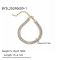 Elegantes, 18k vergoldetes Edelstahl-Tennisarmband mit drei Reihen Zirkonia für Damen - Dreireihiger Zirkon Stil (R05-3-20240609-1) / 18K-Gold