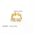 18K gold plated geometric ring featuring a cross design and hollow open band style - Geometric Hollow Cross Style (BYJZ240822-1)
