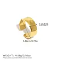 Golden 18K plated stainless steel wide band open ring with 0.8cm width and 1.84cm diameter - Minimalist Smooth Wide Open Style (BYJZ240822-8)