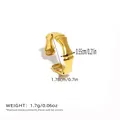 Anello aperto stile bamboo placcato oro 18K con misure e dettagli sulle dimensioni - Stile Bambù Minimalista (H2-4-JZ0821-4)