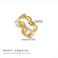 Anello a foglia in oro 18K con finitura opaca e diametro interno di 1,92 cm - Stile a Forma di Foglia d'Ulivo (H2-3-JZ250216-11)