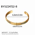 Gold plated titanium steel mama bracelet with sparkling diamonds and size measurements - Mama Letter Style (BYSZ24722-8)