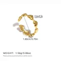 Anello aperto in acciaio inossidabile placcato oro 18K con cuori e diametro di 1,8 cm - Stile Cuori Collegati (H3-6-JZ250216-1)