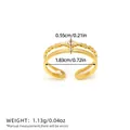 Double layer 18K gold plated ring with pink zircon and adjustable open band design - Double Layer Pink Zirconia Style (BYJZ240823-10)