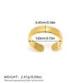 Minimalist 18K gold stainless steel geometric open ring with beaded edge detail - Beaded Texture Style (BYJZ240823-11)