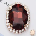 Strass ovale en verre bordeaux avec base or rose pour décoration de robe DIY - Base Dorée Violet Moyen