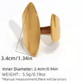 Minimalist gold geometric open ring with irregular shield shape and mirror finish - Gold Style (A9-4-250609-4)