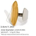 Minimalist two-tone open ring featuring polished gold and silver asymmetric panels - Two-Tone Gold and Silver Style (A9-4-250609-6)