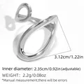 Silver minimalist stainless steel open ring with adjustable geometric overlapping design - Silver