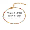 Gold chain bracelet with colorful macaron beads, adjustable length 16.5+5.5cm, 1.31g - Macaron Colored Beads Thin Chain (BSL240630-8)