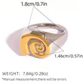 Two-tone stainless steel spiral conch ring with 1.8cm diameter and gold swirl detail - Spiral Vortex Style (A6-5-250926-7)