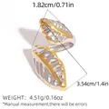 Adjustable two-tone hollow flower ring with silver edges and gold textured core - Textured Double Leaf Style (A14-6-250817-3)