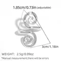 Verstellbarer Spiralring in Silberoptik, Innendurchmesser 1.85 cm und 3 cm Gesamtlänge - Silberner Stil (A14-5-250817-8)
