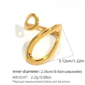 Minimalistische verstelbare dubbele gouden ring met een glanzende metalen finish - Dubbel Open Geometrische Stijl (A9-6-250620-4)
