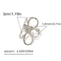 Bague fleur rétro argentée au design évidé à cinq pétales avec dimensions et poids - Style de Fleur à Quatre Pétales Creux (A3-5-241215-3) / Argent