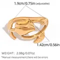 Bague ajustable tulipe dorée avec mesures détaillées de taille et de poids incluses - Style Fleur de Tulipe (A16-1-250828-1) / Or