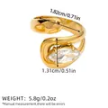 Vintage gold plated stainless steel open ring with marquise cut zircon gemstone - Marquise Open Zirconia Style (A5-3-0829-2)