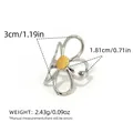 Irregular silver flower ring with gold center, hollow petal design for women - Hollow Flower Bud Style (A3-5-241215-4)