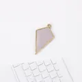 Mini light purple geometric kite charm with gold frame for DIY jewelry making - Purple