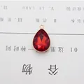 DIY teardrop crystal pendant in vibrant red with elegant gold-plated metal frame for jewelry - Red