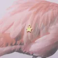 Golden five-pointed star charm with pale yellow enamel inlay for DIY jewelry crafting - Yellow