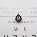 Dark grey crystal teardrop pendant with gold metal edge for DIY jewelry making - Gray
