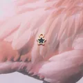 Star-shaped alloy charm in gold and black enamel for DIY jewelry making - Black