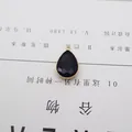 Waterdrop shaped faceted black pendant with gold alloy frame for DIY jewelry making - Black