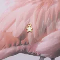Star-shaped gold alloy pendant with white enamel finish for DIY jewelry making - White