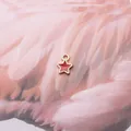 Star-shaped alloy charm with red enamel oil drip and gold plating for DIY jewelry - Red